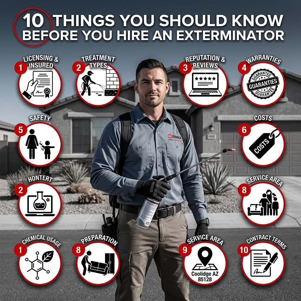 Looking for Pest Control in Coolidge, AZ 85128? Here Are 10 Things You Should Know Before You Hire an Exterminator